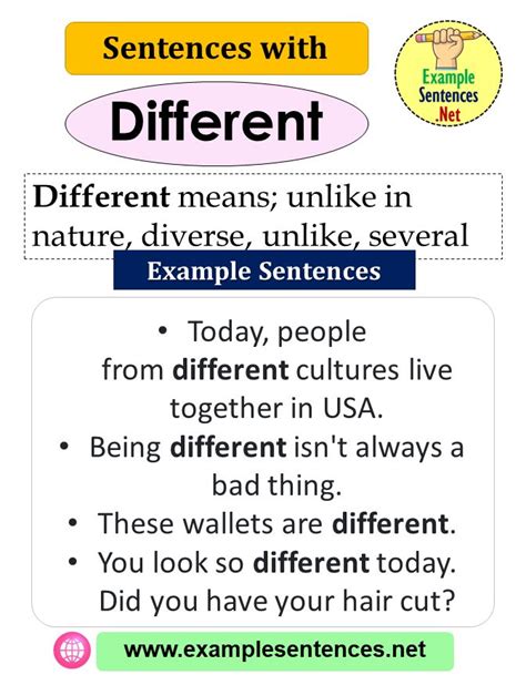 Sentences with Different, Definition and Example Sentences - Example Sentences | Sentence ...