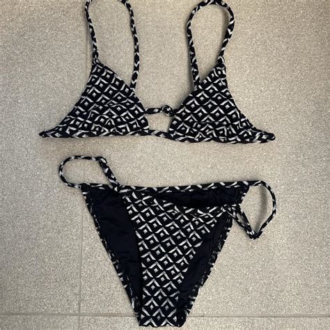 Solid and striped bikini set #beachwear | Depop