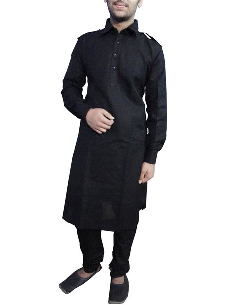 Buy KEYMIZA Men's Cotton Pathani Suit (sty_kps_black_48) at Amazon.in
