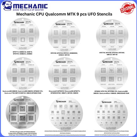 Mechanic CPU UFO Qualcomm MTK 9 pcs set Stencils - AKINFOTOOLS