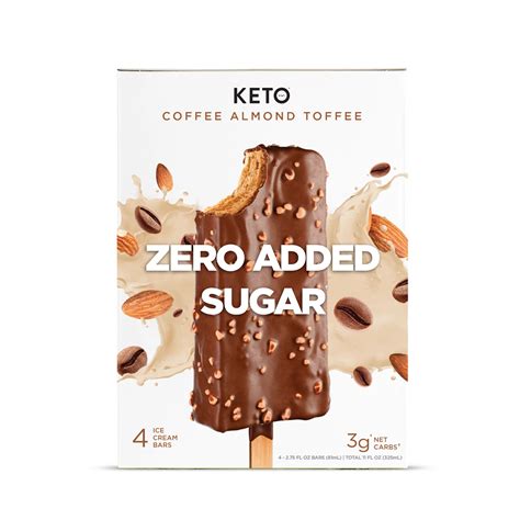 Keto Pint Zero Added Sugar Coffee Almond Ice Cream Bars - Shop Bars ...