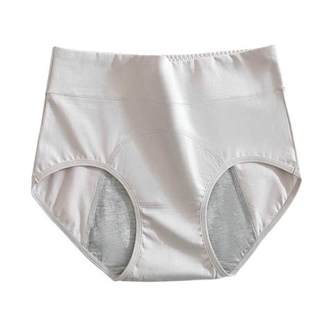 PERZOE Women Panties Women Panties Leak Proof High Waist Solid Color Heightened Front Crotch ...