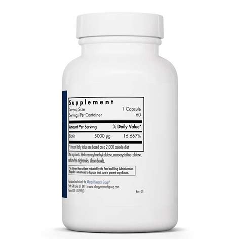 Kaufen Biotin 5000 60 Veggie Caps - Allergy Research Group