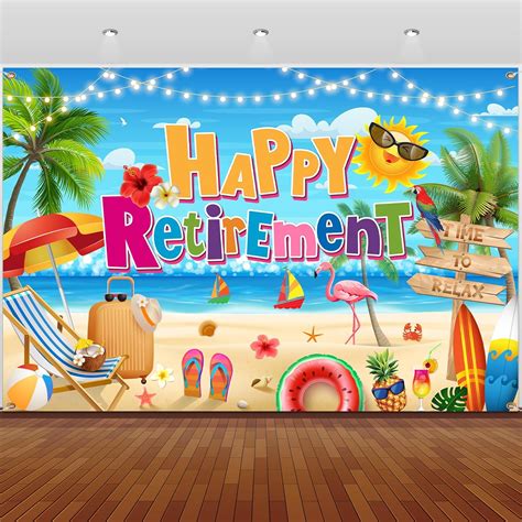 Amazon.com : Retirement Party Decorations Summer Hawaiian Beach Happy ...