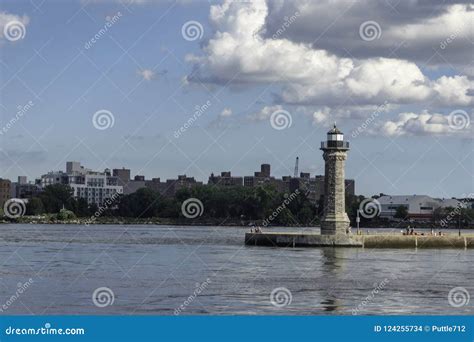 Roosevelt Island Lighthouse Stock Photo - Image of destination ...