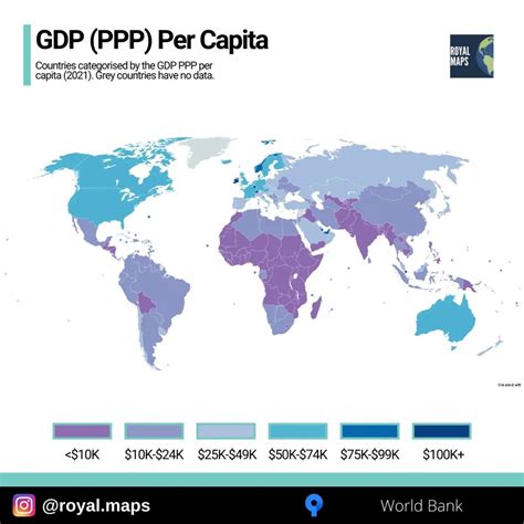 GDP PPP Per Capita by Country, 2021. by... - Maps on the Web