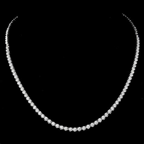 Sleek and elegant single-line diamond chain necklace, featuring timele ...