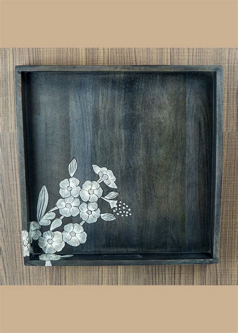 Get Handpainted Tussar Wooden Tray at ₹ 2199 | LBB Shop