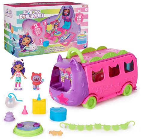 Gabbys Dollhouse Celebration Party Bus Transforming Playset With Gabby ...