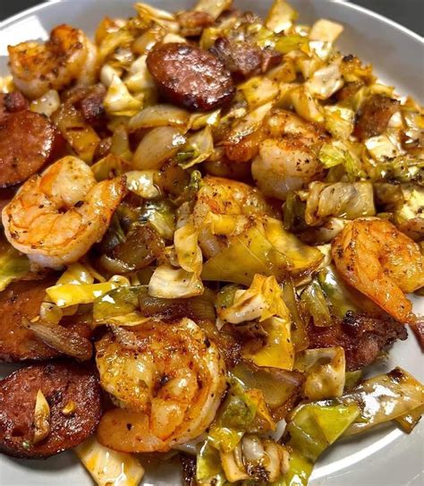 Shrimp, Sausage, and Cabbage Stir-Fry Recipe - CYSSERO