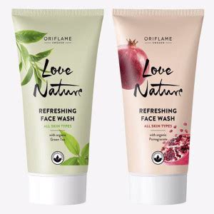 Oriflame LOVE NATURE Refreshing Face Wash with Organic Green Tea 50 ml ...