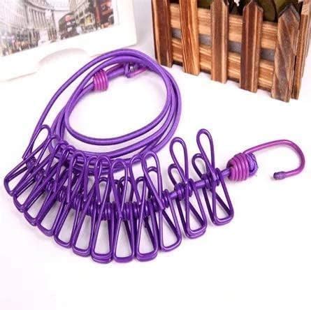 Cloth Drying Rope with Hooks Portable Clothesline for Travel Clothing ...