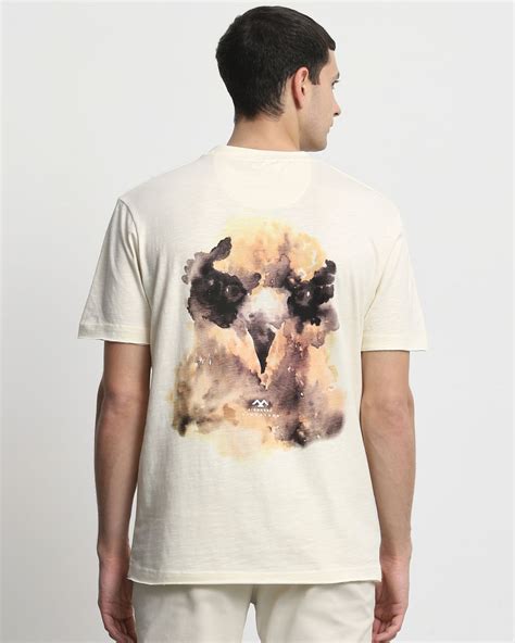 Buy Off White Graphic Regular Fit T-shirt Online at Muftijeans