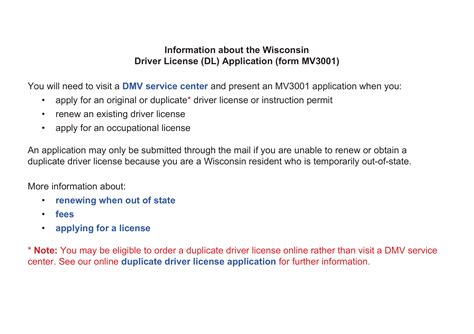 Wisconsin DMV GOV MV 3001 Form - Driver License Application 2025-2026 ...