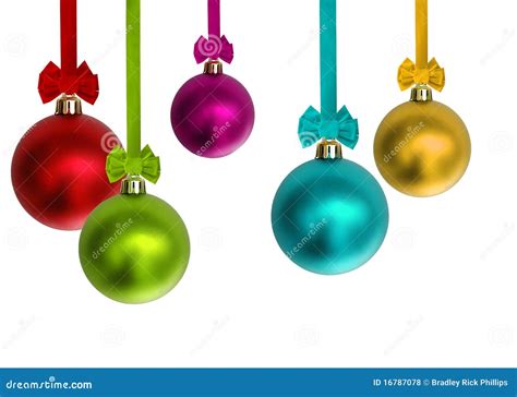 Colorful Christmas Ornaments Stock Photo - Image of bows, cyan: 16787078