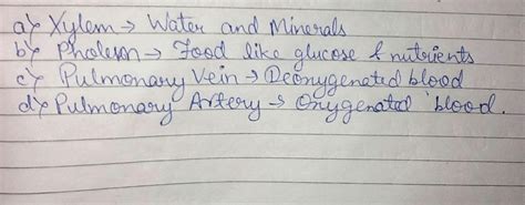 13. What do the following transport?a. Xylem b. Phloem C. Pulmonary ...