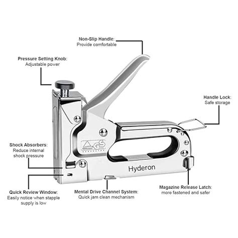 HYDERON 3 in 1 Heavy Duty Multipurpose Staple Gun with 200pcs staples ...