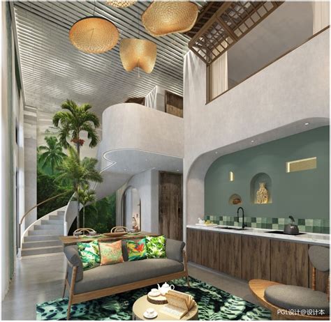 500万元酒店空间259平米装修案例_效果图 - 城市民宿之热带雨林风 - 设计本