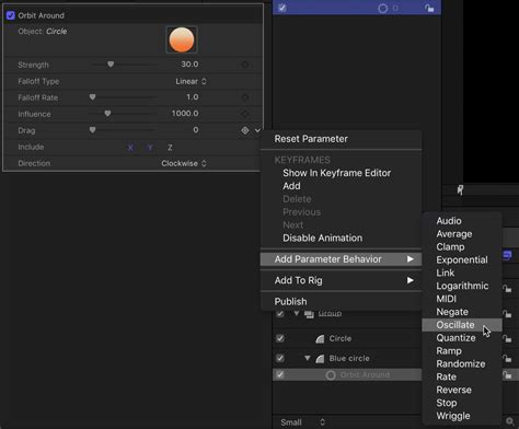 Add or remove a Parameter behavior in Motion - Apple Support (IN)