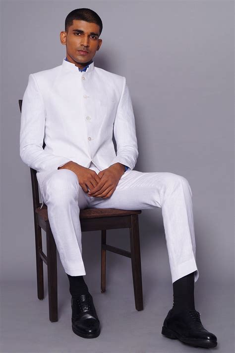 Buy Wintage Men's Pure Linen White Suit online
