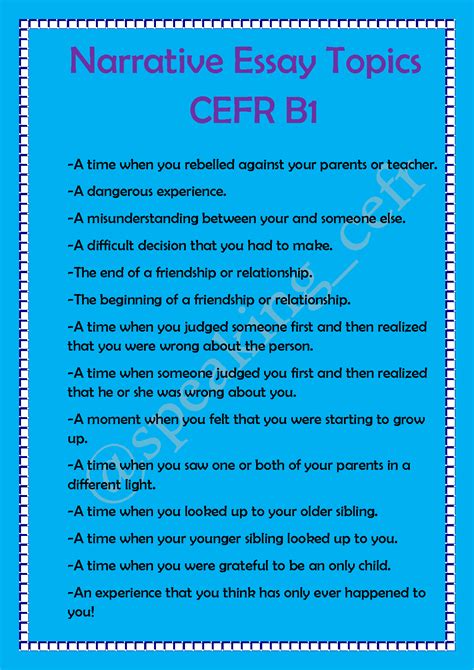 Narrative Essay Topics