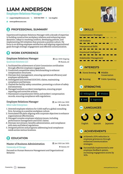 10+ Employee Relations Manager Resume Samples & Templates for 2025
