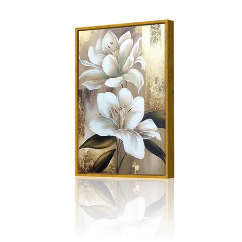 Art Street Canvas Painting Simple White Flower Decorative Wall Art For ...