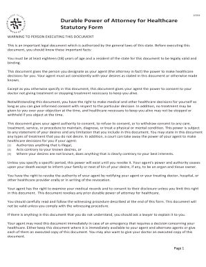 2018-2025 RI Statutory Form Durable Power of Attorney for Health Care ...