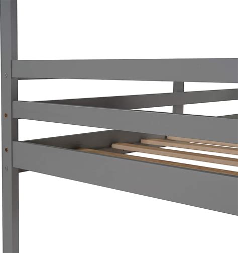 Buy Knocbel Twin Over Twin Bunk Bed with Roof, Windows and Ladder, Wood ...
