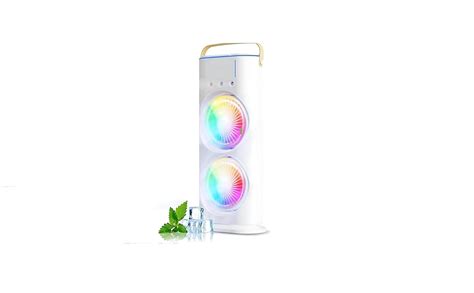 Buy TECKIDO Dual Fan Water Misting Tower, 38cm Height, LED Lights, 3 ...