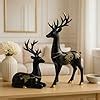 Buy Xtore Creative Resin Golden and Black Reindeer Sculptures ...