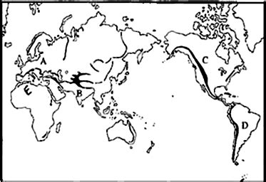 读世界主要山脉河流分布图 完成下列填空-