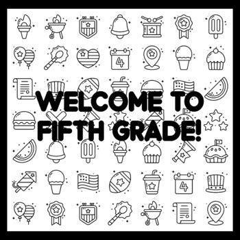 WELCOME TO FIFTH GRADE! 3 by 3 feet Collaborative Ar t, Four th Of July ...