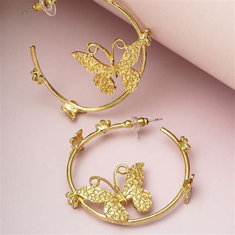 Buy Online Butterfly Ear Hoop Earring-Ferosh