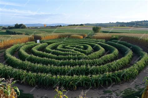 A corn maze stands tall in the middle of a vast field Pumpkin patches ...