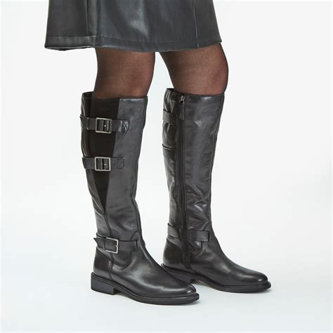 Womens Cologne Up Black Leather Knee High Boots | Clarks Outlet