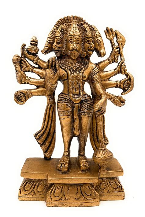 Buy Bhunes Panchmukhi Hanuman Brass Idol Bajrang Bali Maruti Anjaneya ...