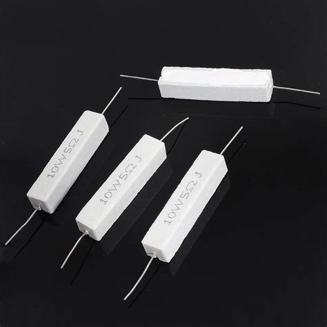 Buy Qjaiune 10Pcs Cement Resistor 10W 5 Ohm Resistor, Ceramic Resistor ...