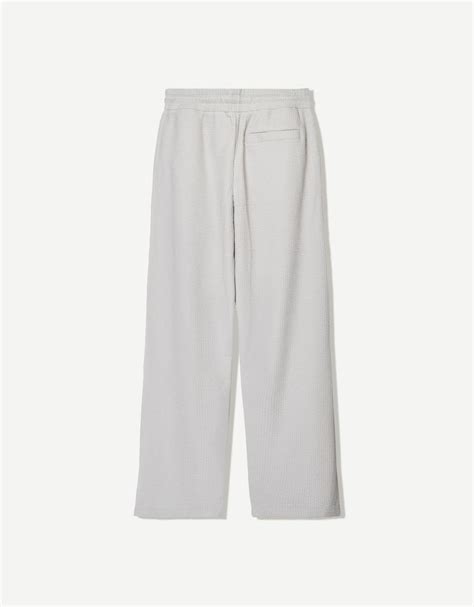 Wide-leg seersucker trousers - Men | Bershka