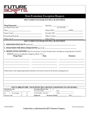 FutureScripts Non-Formulary Exception Request Form - Fill and Sign ...