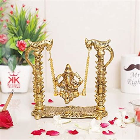 Buy ART N HUB Bhagwan Ganesha Murti Mini Brass Dashboard Statue ...