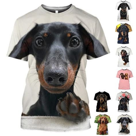 Animal Dog Dachshund T-shirt Graphic Tee For Men's Women's Unisex ...