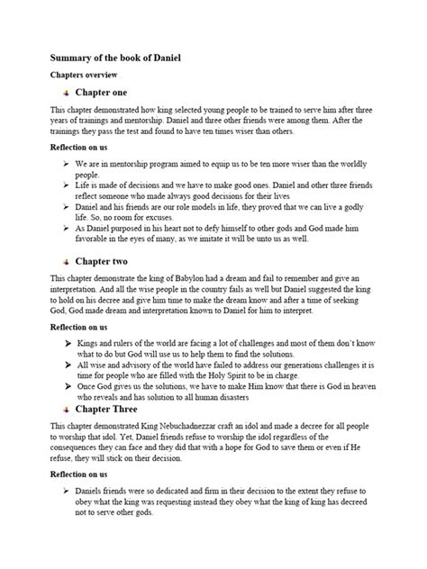 Summary of The Book of Daniel | PDF | Daniel (Biblical Figure) | Book ...