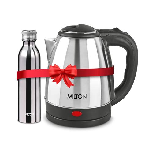 Milton Combo Set Go Electro Stainless Steel Kettle, 1.5 Litres, Silver ...