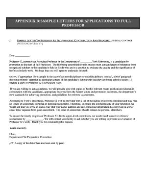 Fillable Online APPENDIX B SAMPLE LETTERS FOR APPLICATIONS TO FULL ...