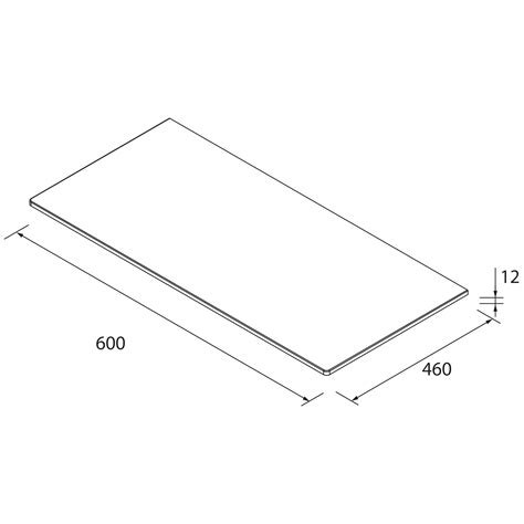 Solid Surface Worktop 600 x 12 x 460 mm