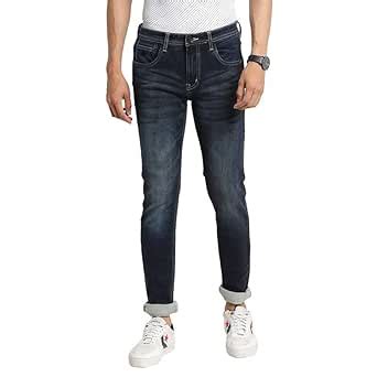 Buy Turtle Men Blue Narrow Fit Solid Jeans at Amazon.in