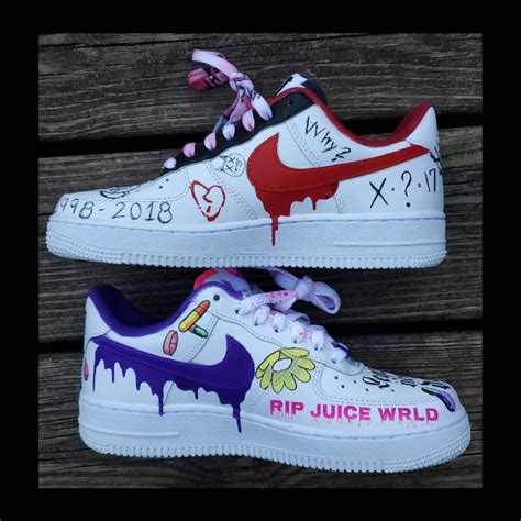 Juice WRLD x XXXTENTACION Air Force 1 Custom | Air force 1 custom ...
