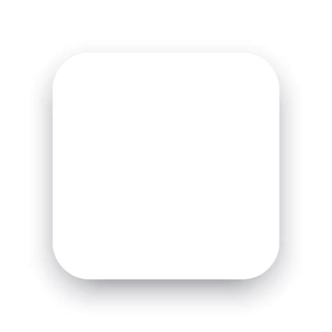 Bottone quadrato bianco con angoli arrotondati Disegno piatto e minimo ...