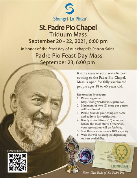 Shangri-La Plaza celebrates the Feast Day of St. Padre Pio - LionhearTV